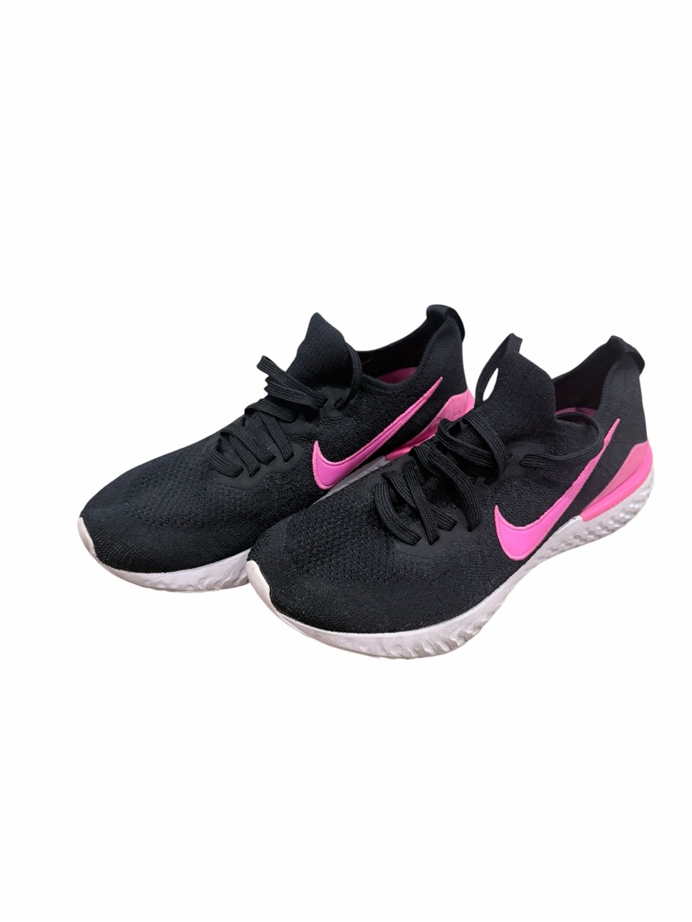 Nike Epic React Flyknit 2 Mens Bq8928-013 Size 8, Black/Black-pink Blast-white - Picture 2 of 6